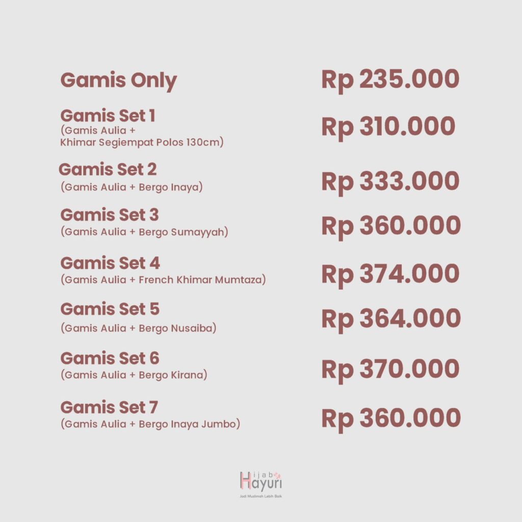 Harga - Gamis Aulia